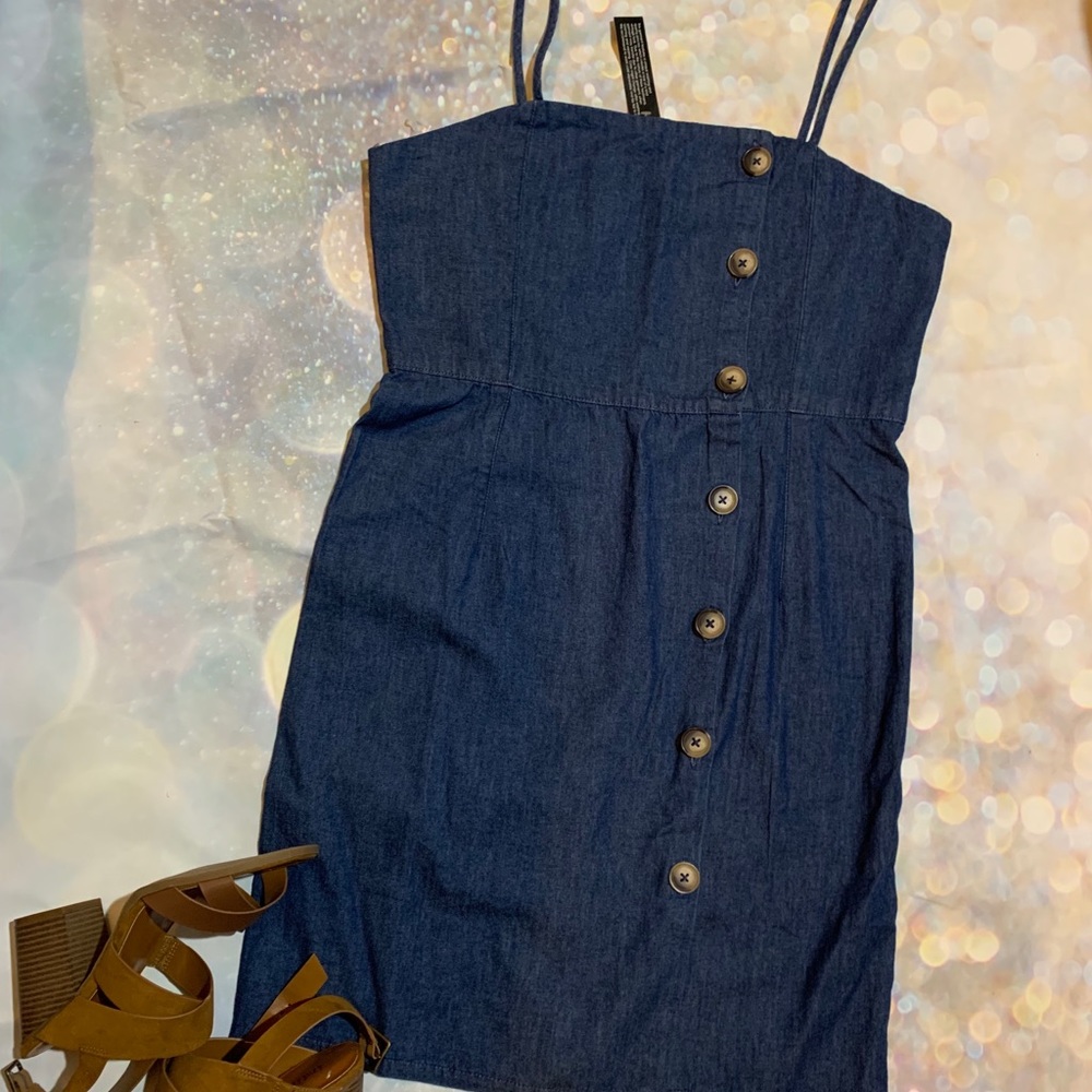 NEW Junior Large Indigo Blue Jean Short Dress